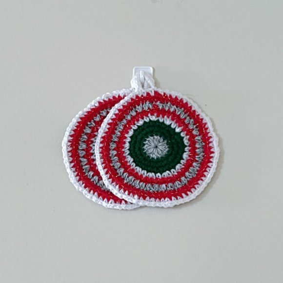 Crochet Pot Holders, Crochet Trivet, Valentine Gift Under 15, Handmade Placemat - Picture 1 of 10